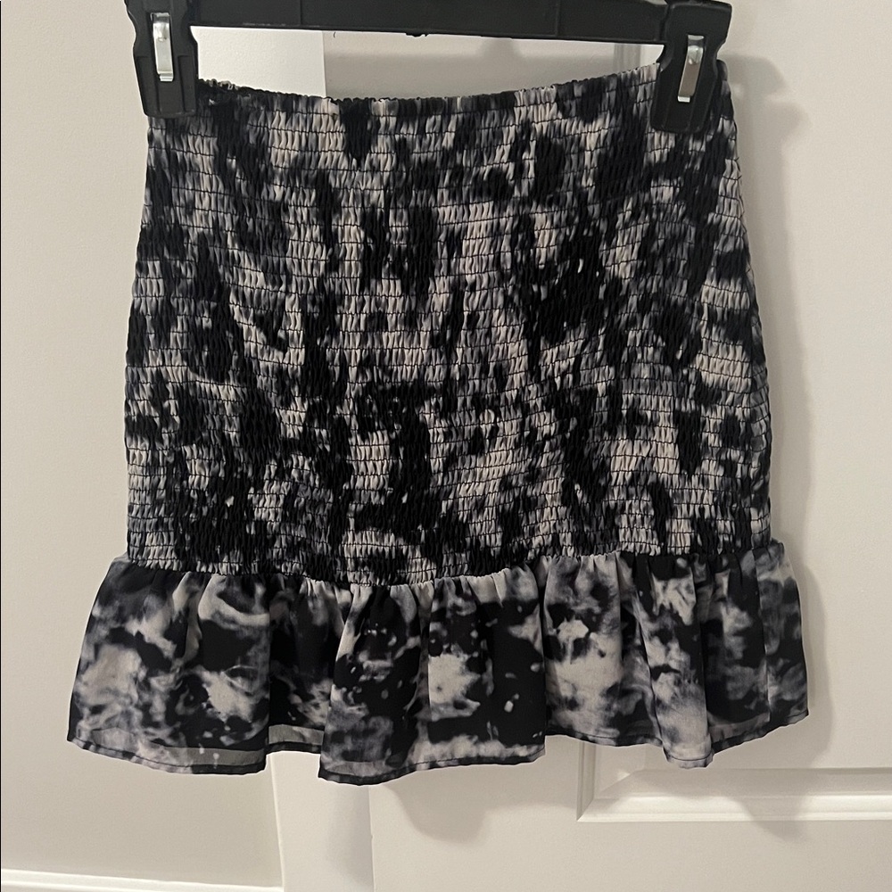 Navy and White Women's Skirt